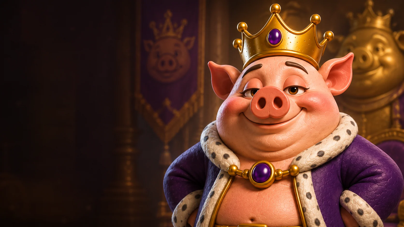 Team Pig's crowned royal character
