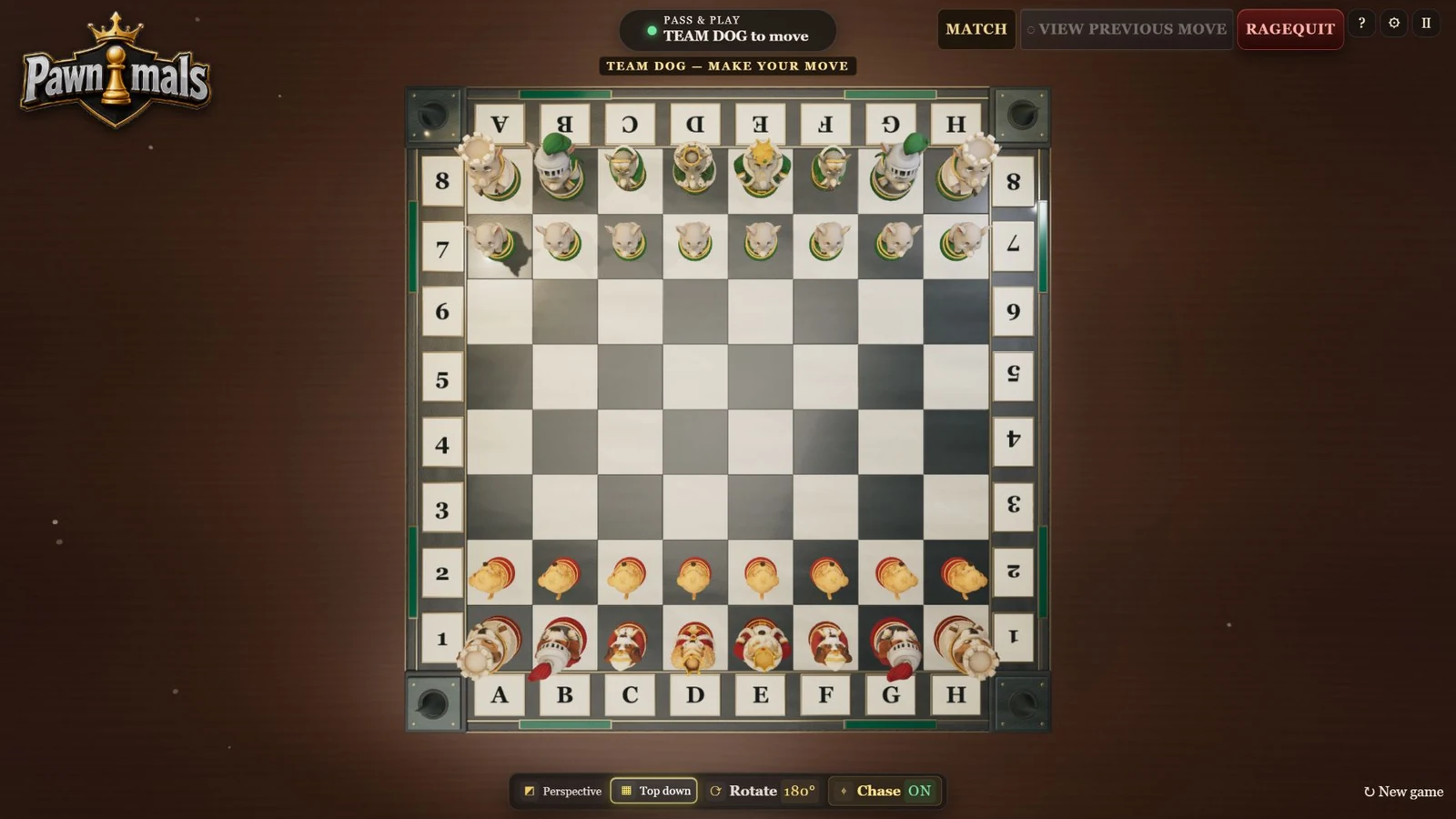 Top-down view of the updated custom Rhino board with dark corners and green trim.