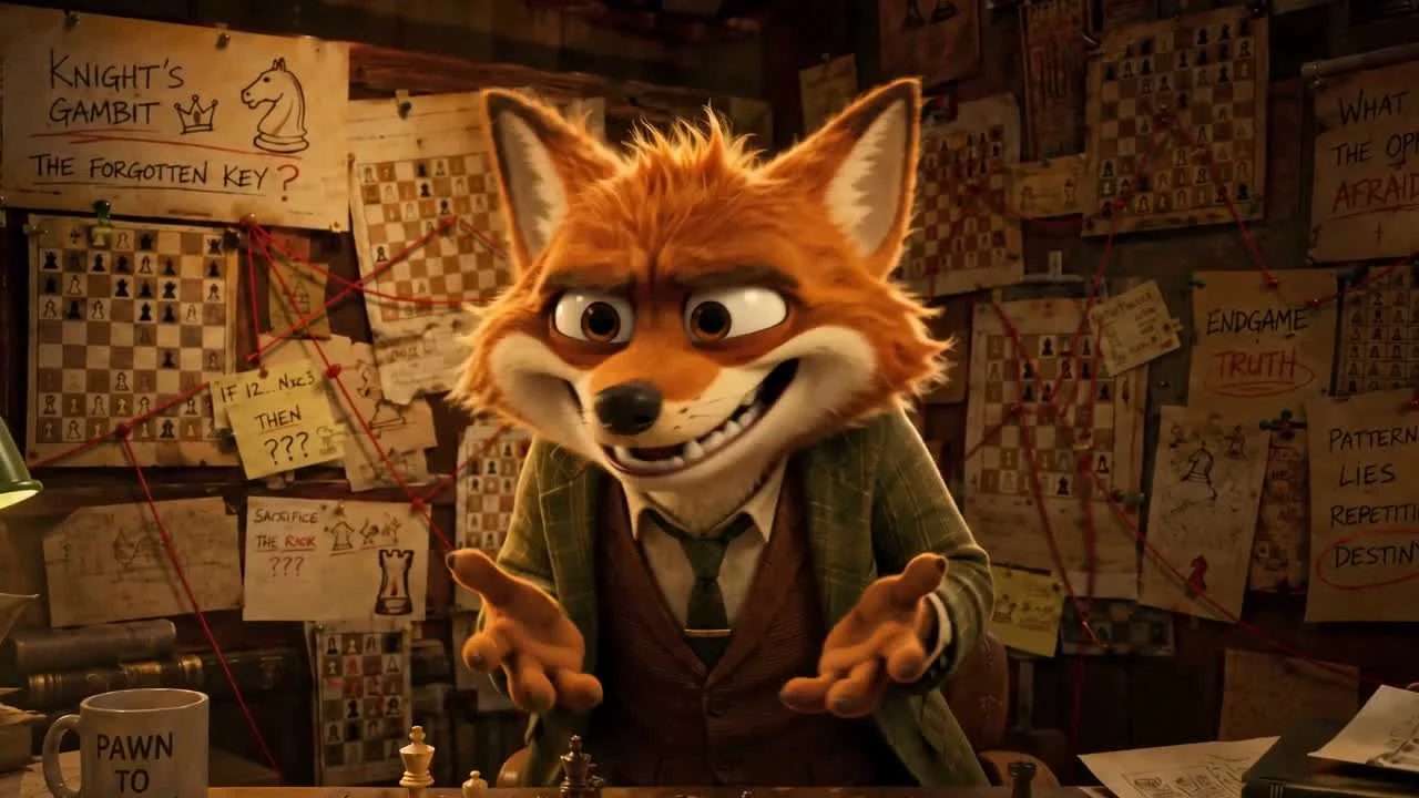 Fox curator in the Puzzle mode opening video.